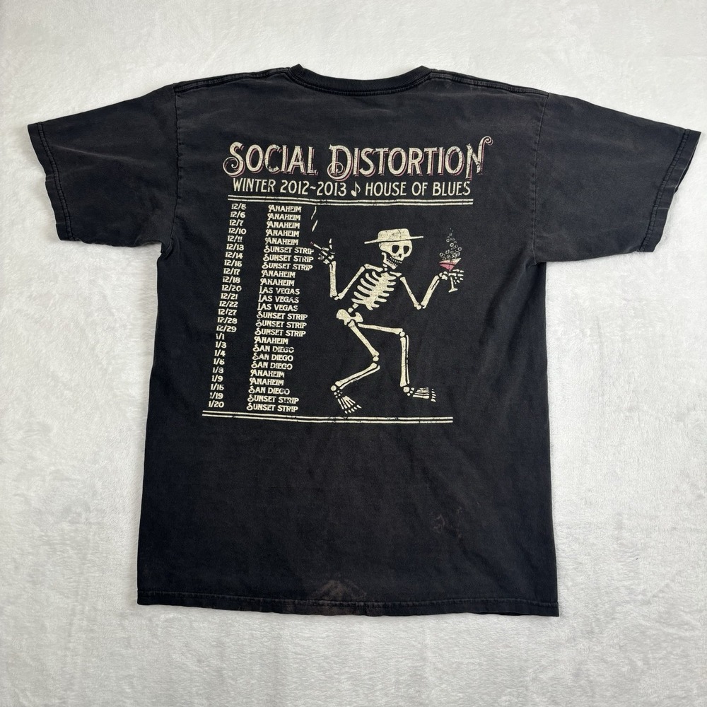 Y2K 2012/2013 Social Distortion Winter Tour Black Short Sleeve Shirt Men's Mediu - Picture 5 of 8